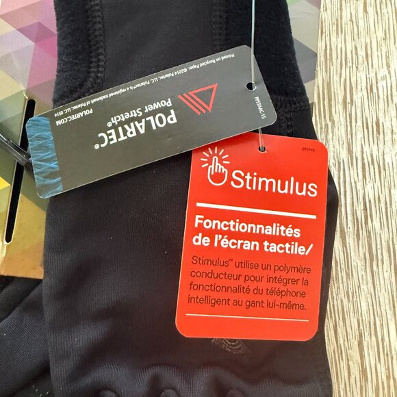 MOUNTAIN HARDWEAR POWER STRETCH STIMULUS GLOVE WOMEN'S LARGE BLACK TOUCHSCREEN - Picture 2 of 10